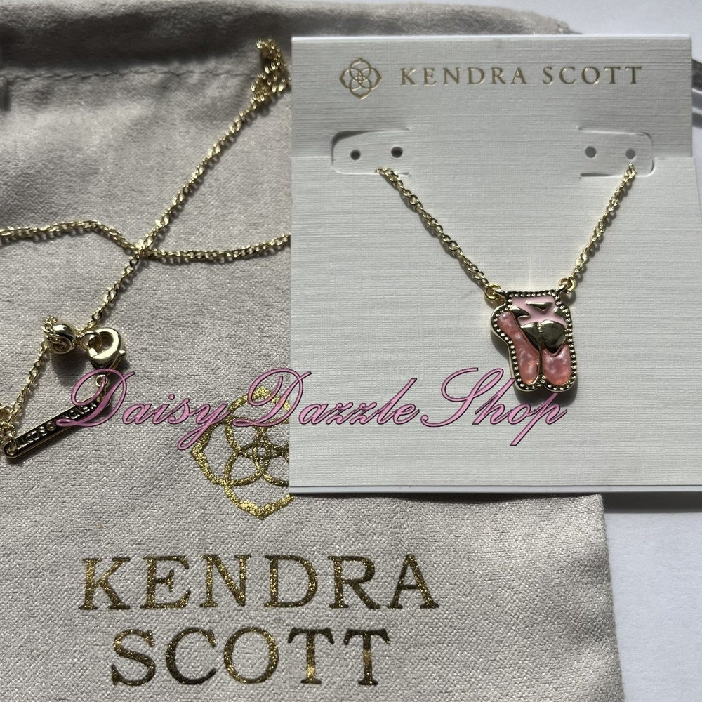🩰🎀Kendra Scott Ballet Gold Pendant Necklace In Blush Mother of Pearl New✨